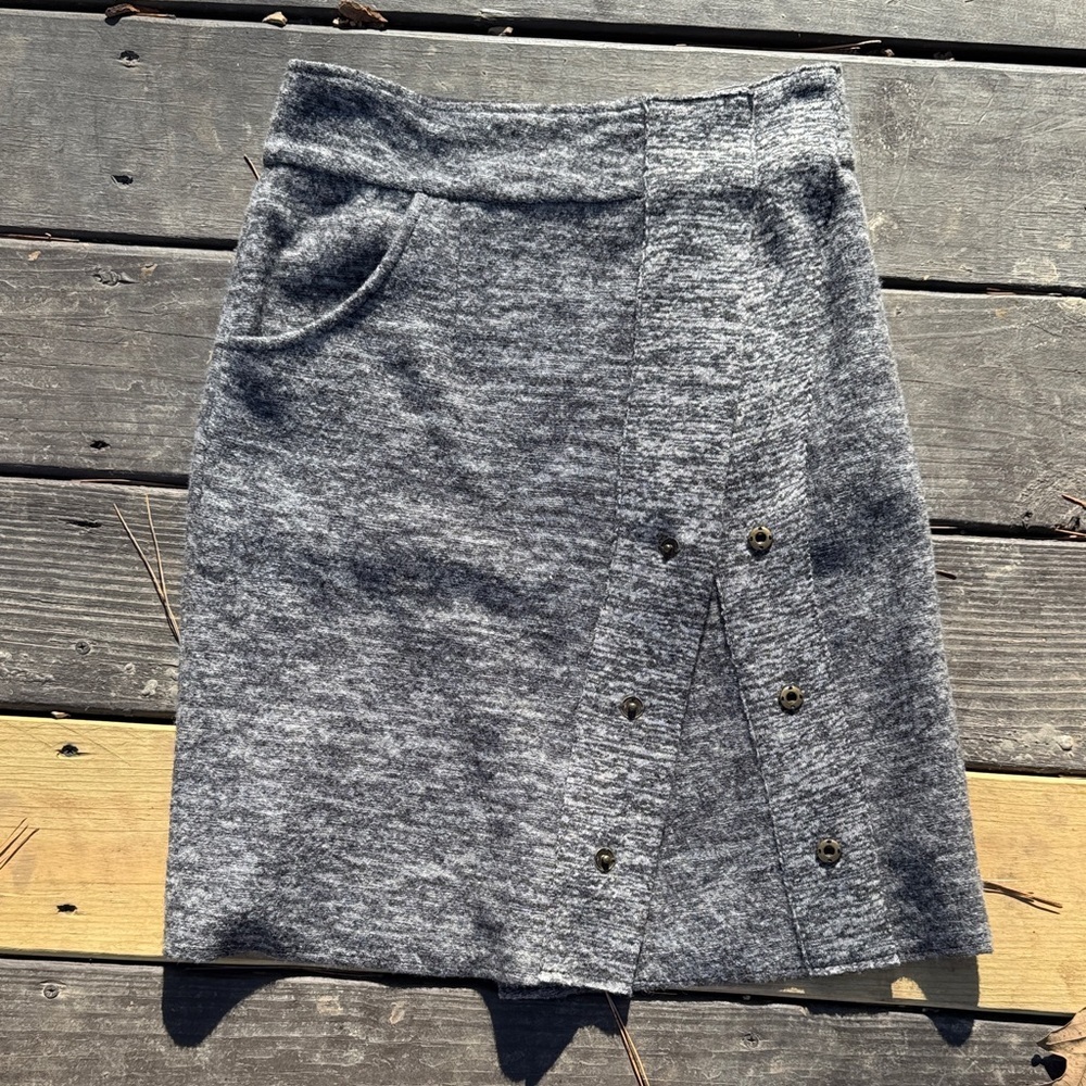 Sparrow Anthropologie Heather Gray Women's Wool Skirt size Small